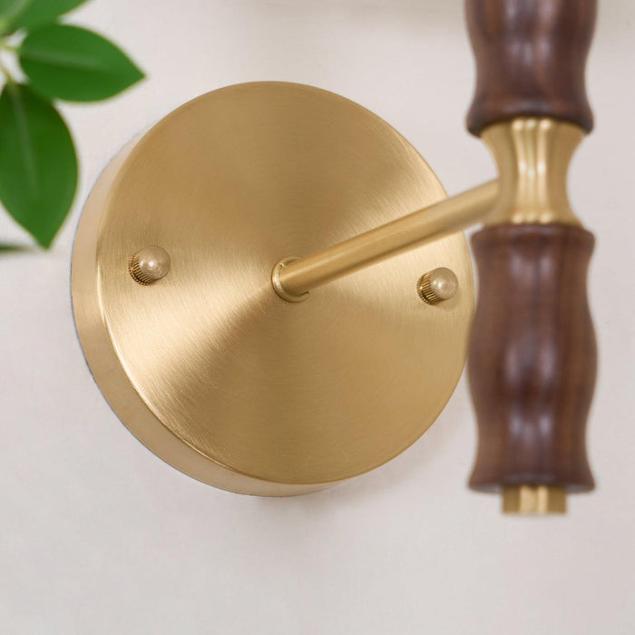 Pleated Walnut Wall Light-DWHOME