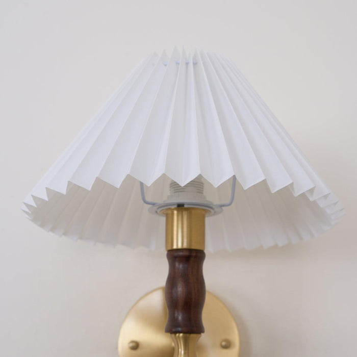 Pleated Walnut Wall Light-DWHOME