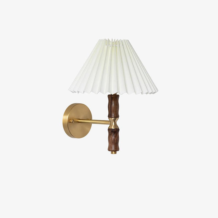 Pleated Walnut Wall Light.