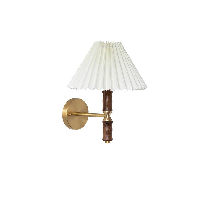 Pleated Walnut Wall Light - Vakkerlight