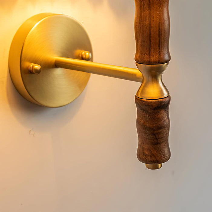 Pleated Walnut Wall Light.