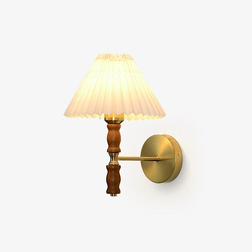 Pleated Walnut Wall Light.