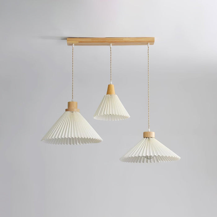 Pleated Wooden Pendant Light-DWHOME