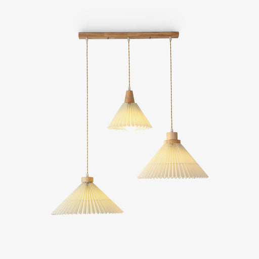 Pleated Wooden Pendant Light.