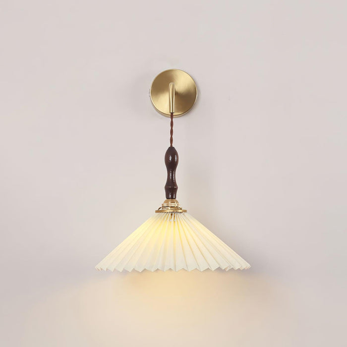 Pleated Wooden Wall Lamp.