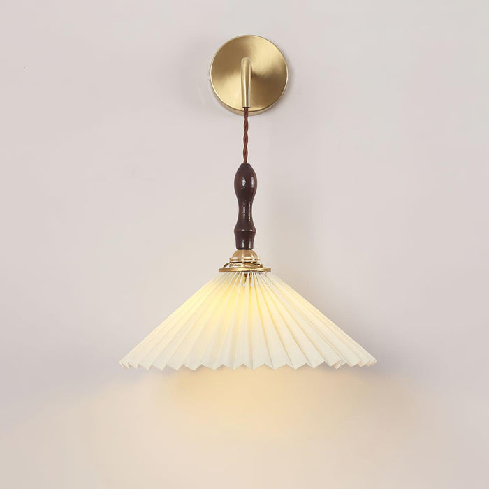 Pleated Wooden Wall Lamp.