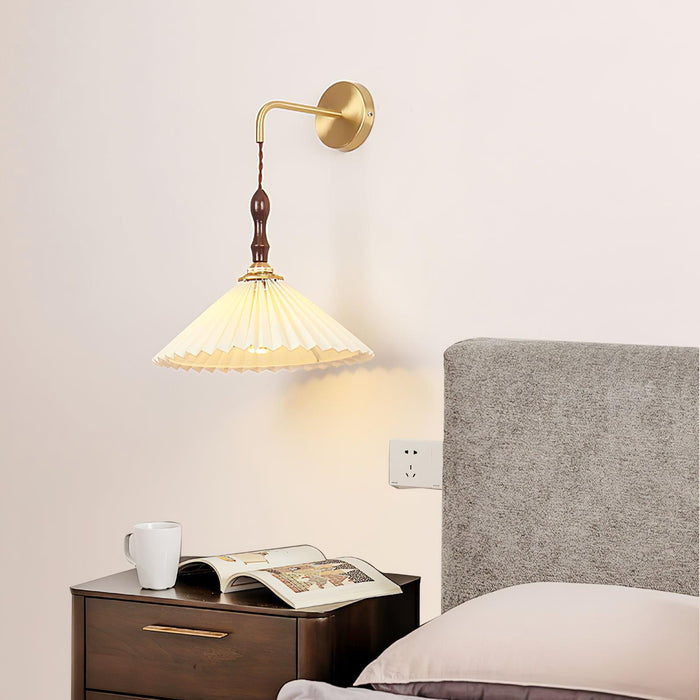 Pleated Wooden Wall Lamp-DWHOME