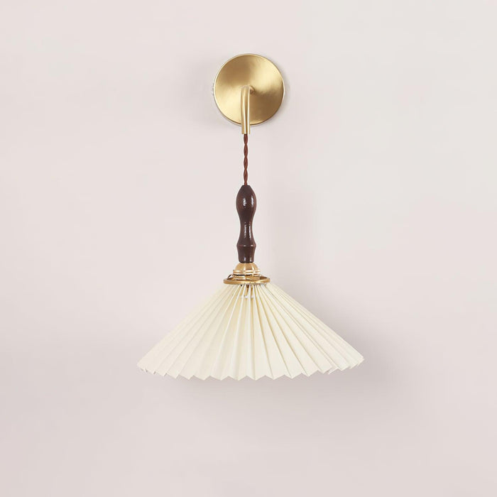 Pleated Wooden Wall Lamp.