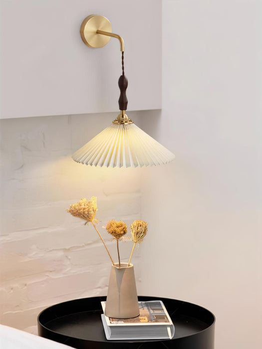 Pleated Wooden Wall Lamp-DWHOME