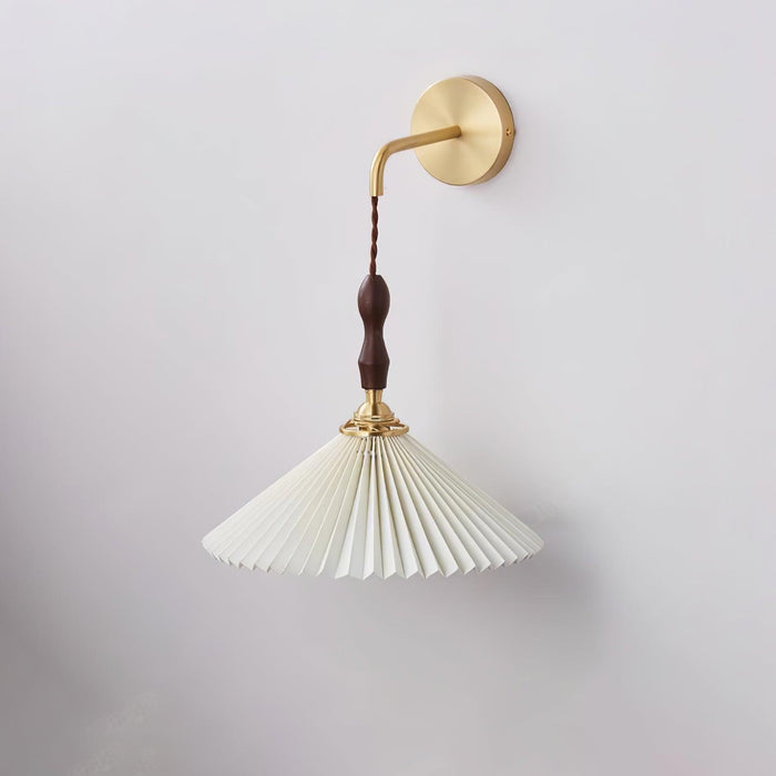 Pleated Wooden Wall Lamp.