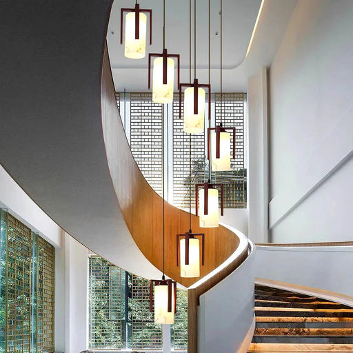 Polin Modern Over The Stairs Chandelier.