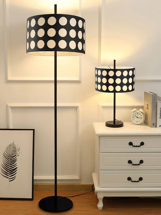 Polka Arc Fabric Floor Lamp-DWHOME
