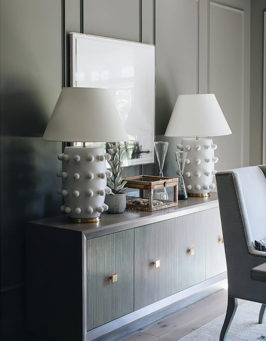 Polka Dot Porcelain Table Lamp-DWHOME