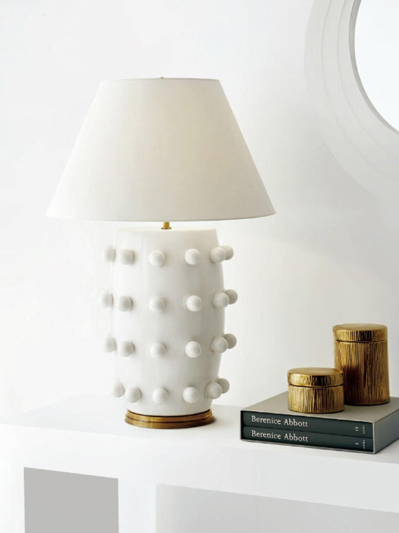 Lampe de table en porcelaine à pois - DWHOME