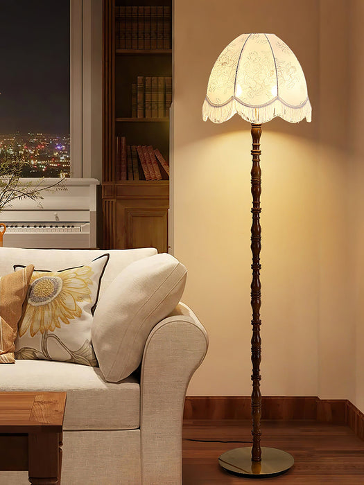 Printed Tassel Floor Lamp.