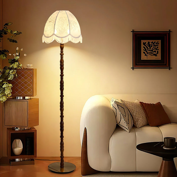 Printed Tassel Floor Lamp.