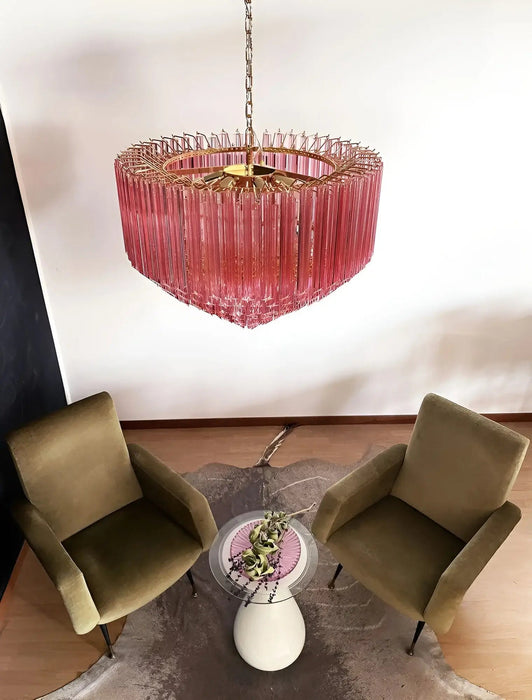 Prism Murano Pink Glass Chandelier-DWHOME