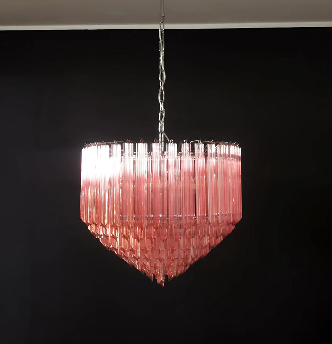 Prism Murano Pink Glass Chandelier-DWHOME