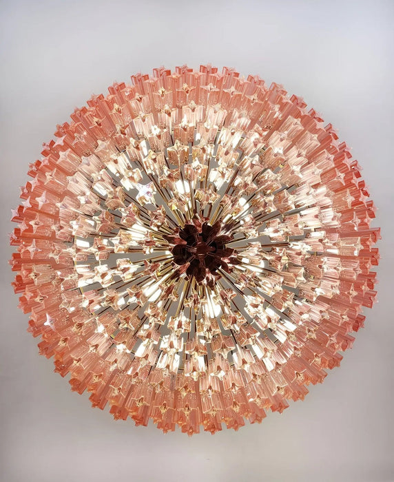 Prism Murano Pink Glass Chandelier-DWHOME