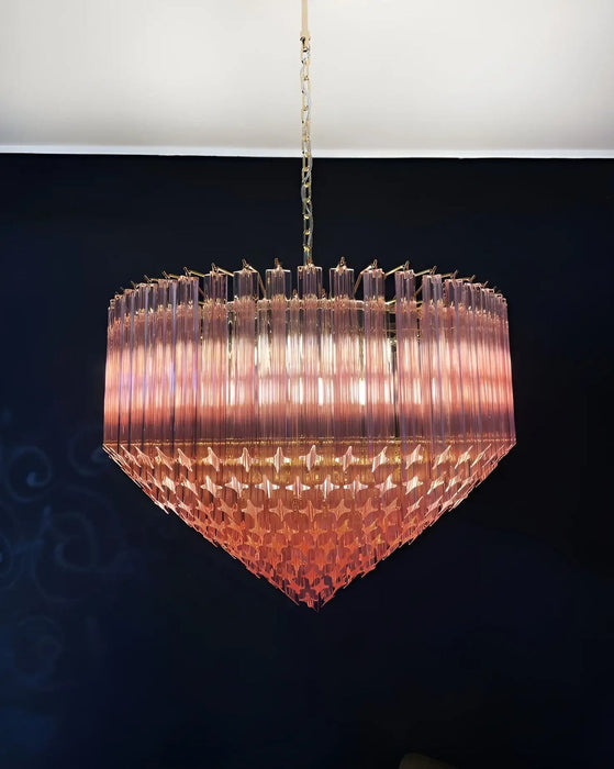 Prism Murano Pink Glass Chandelier-DWHOME