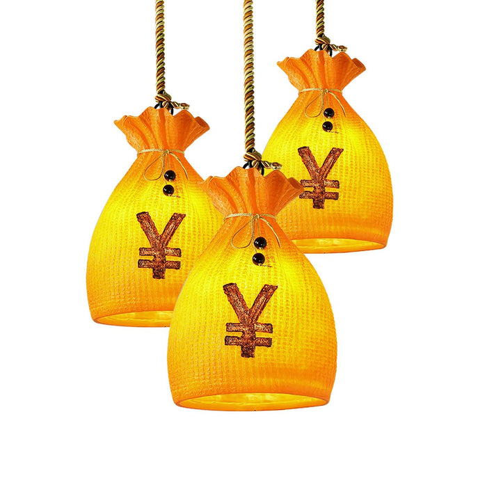 Prosperity Pouch Resin Pendant Lamp.