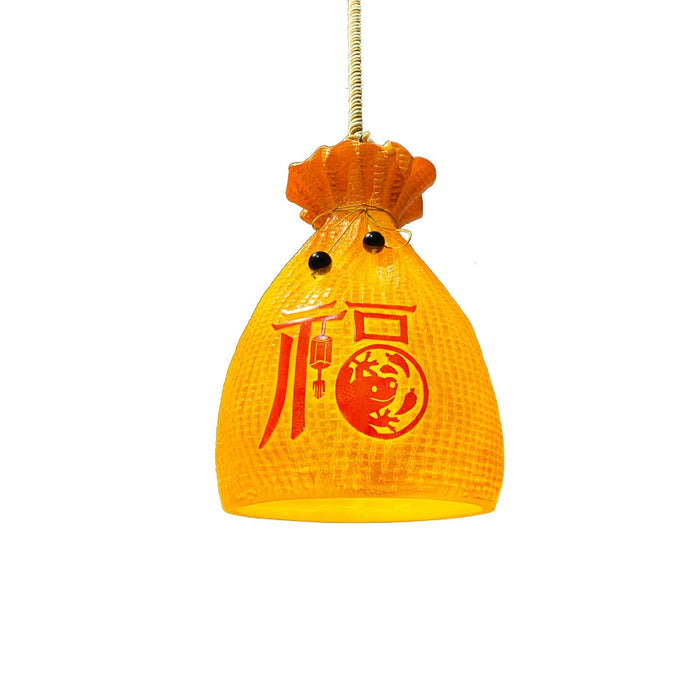 Prosperity Pouch Resin Pendant Lamp.