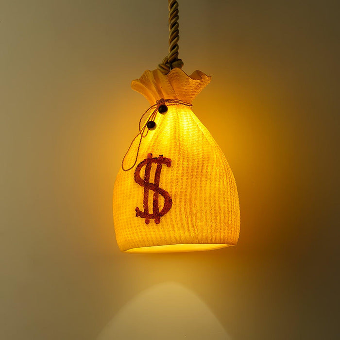 Prosperity Pouch Resin Pendant Lamp.