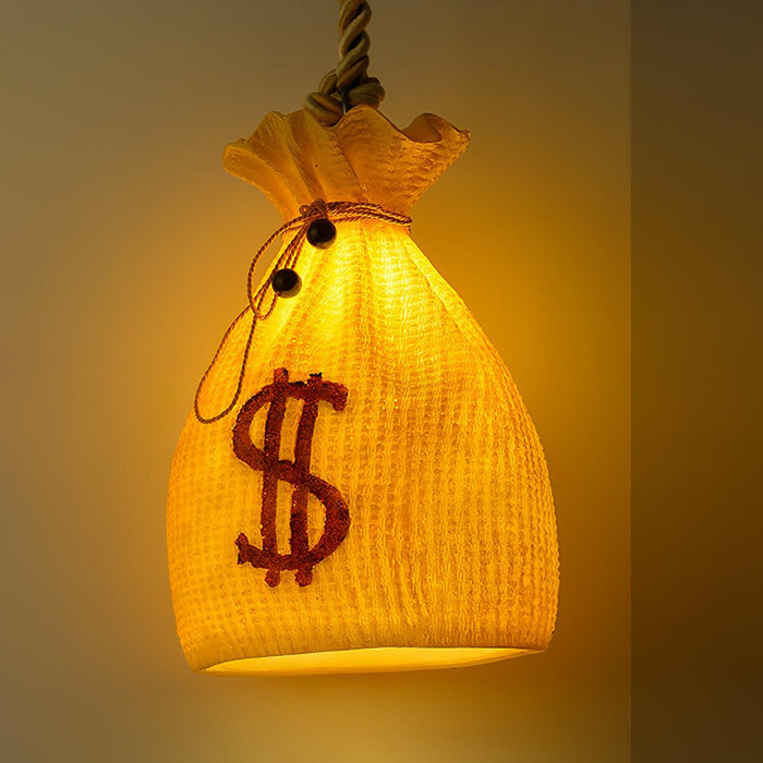 Prosperity Pouch Resin Pendant Lamp.