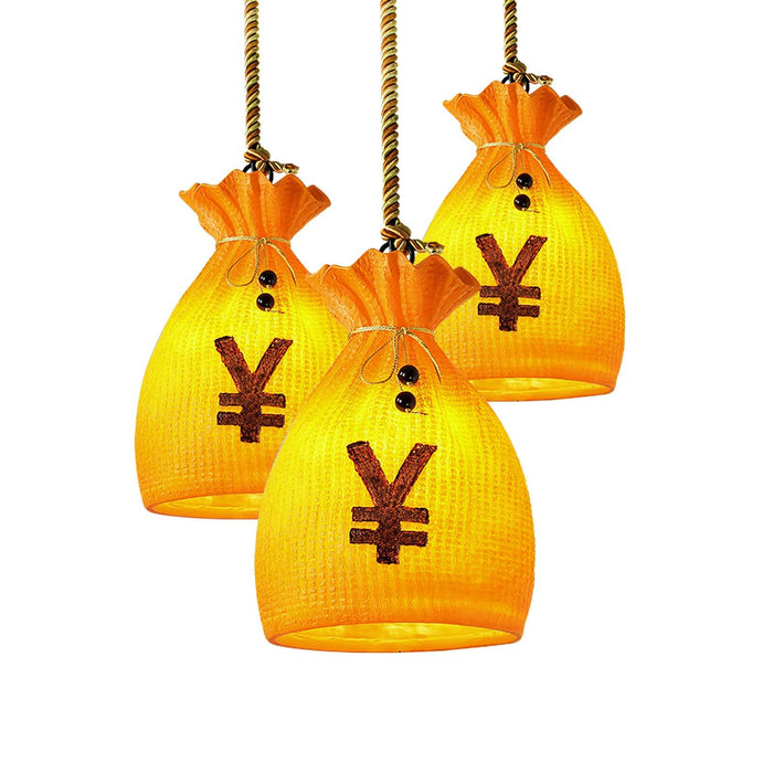 Prosperity Pouch Resin Pendant Lamp.