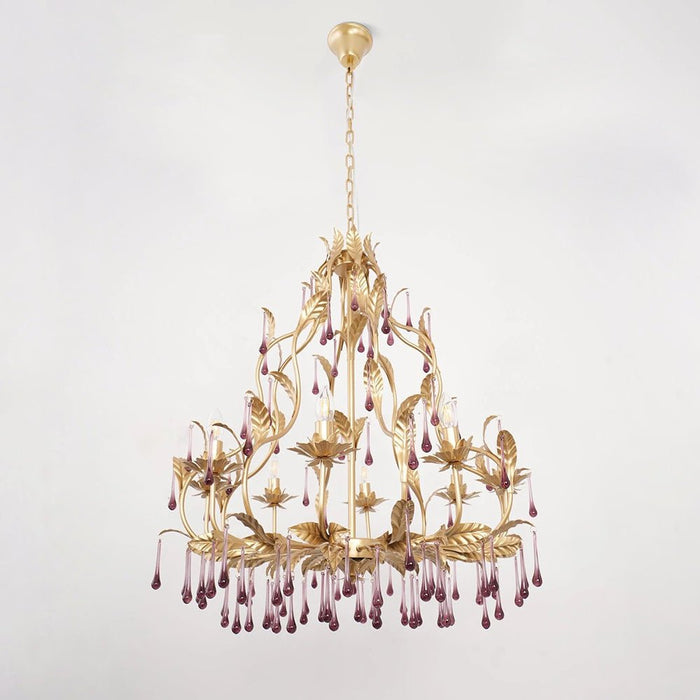 Purple Glass Birdcage Chandelier-DWHOME