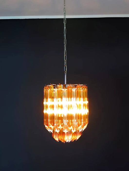 Quadriedri Murano Prisms Amber Transparent Chandelier-DWHOME