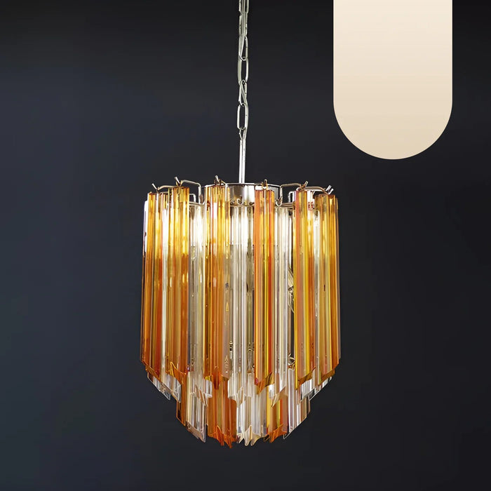 Quadriedri Murano Prisms Amber Transparent Chandelier-DWHOME