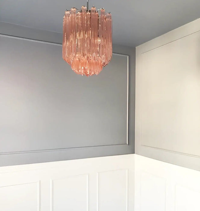 Quadriedri Murano Prisms Pink Chandelier-DWHOME