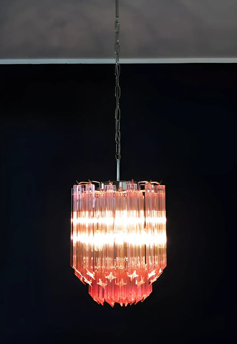 Quadriedri Murano Prisms Pink Chandelier-DWHOME