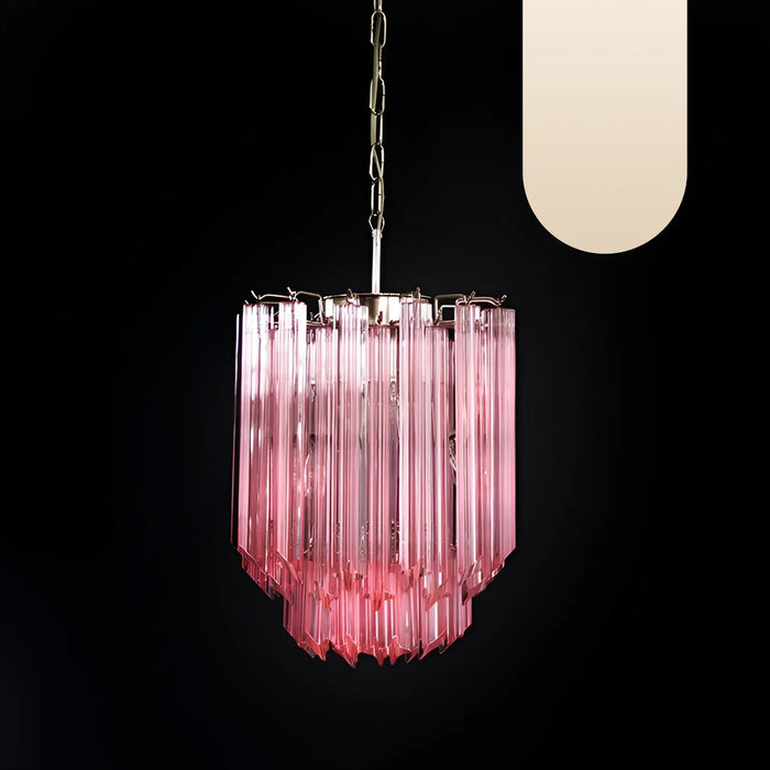 Quadriedri Murano Prisms Pink Chandelier-DWHOME