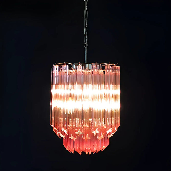 Quadriedri Murano Prisms Pink Chandelier-DWHOME