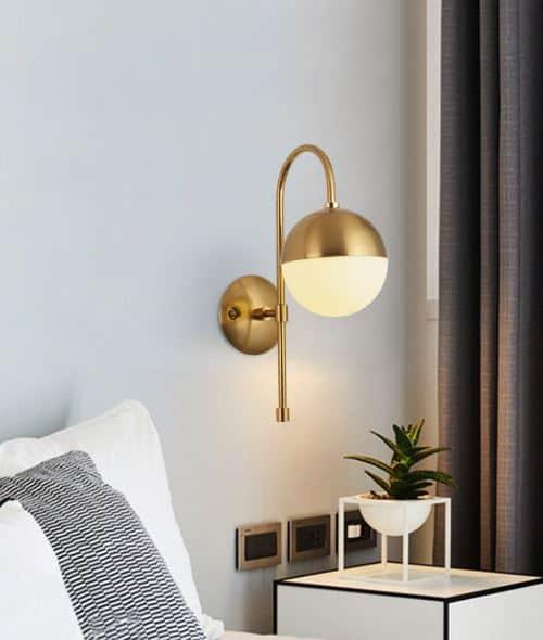 Ragnoku Yellow Copper Round Globe Wall Lamp.