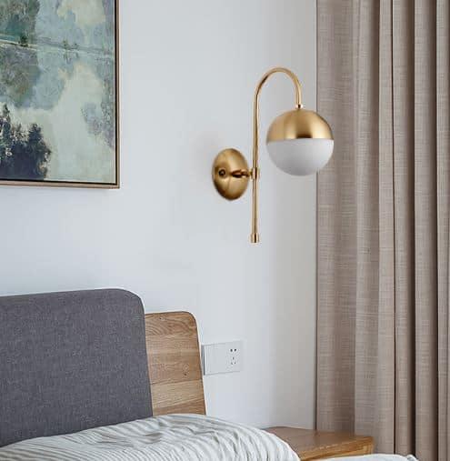 Ragnoku Yellow Copper Round Globe Wall Lamp.