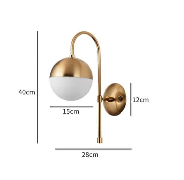 Ragnoku Yellow Copper Round Globe Wall Lamp.