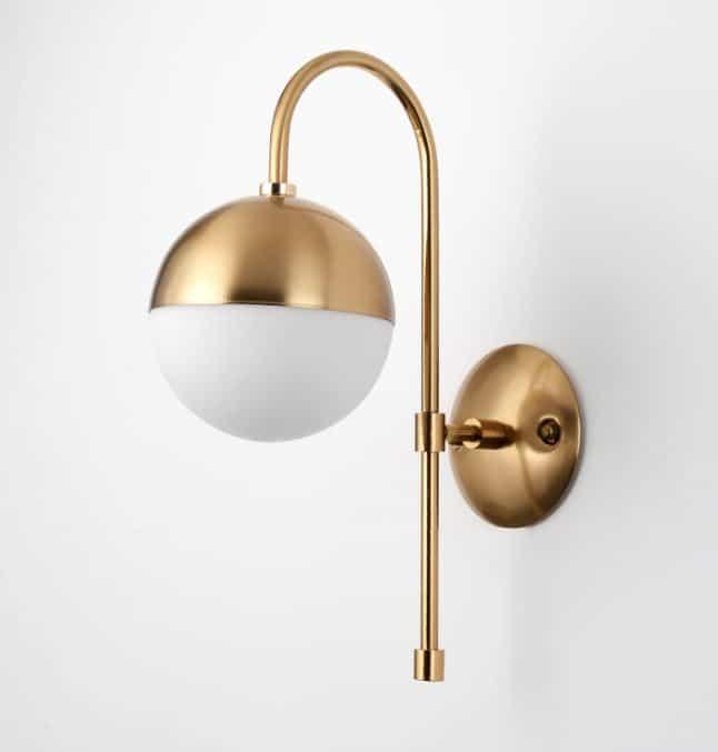 Ragnoku Yellow Copper Round Globe Wall Lamp.