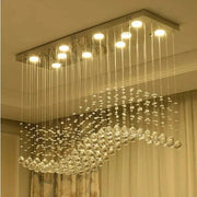 Raindrop Rectangular Crystal Chandelier For Dining Room-DWHOME