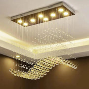 Raindrop Rectangular Crystal Chandelier For Dining Room-DWHOME