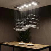 Raindrop Rectangular Crystal Chandelier For Dining Room-DWHOME