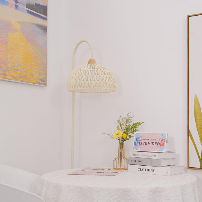 Rattan Arch Floor Lamp-DWHOME