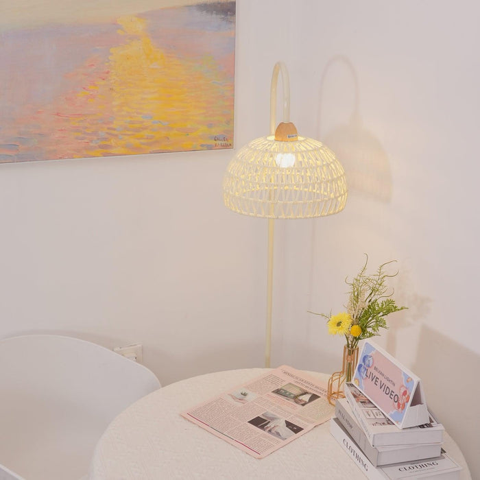 Rattan Arch Floor Lamp-DWHOME
