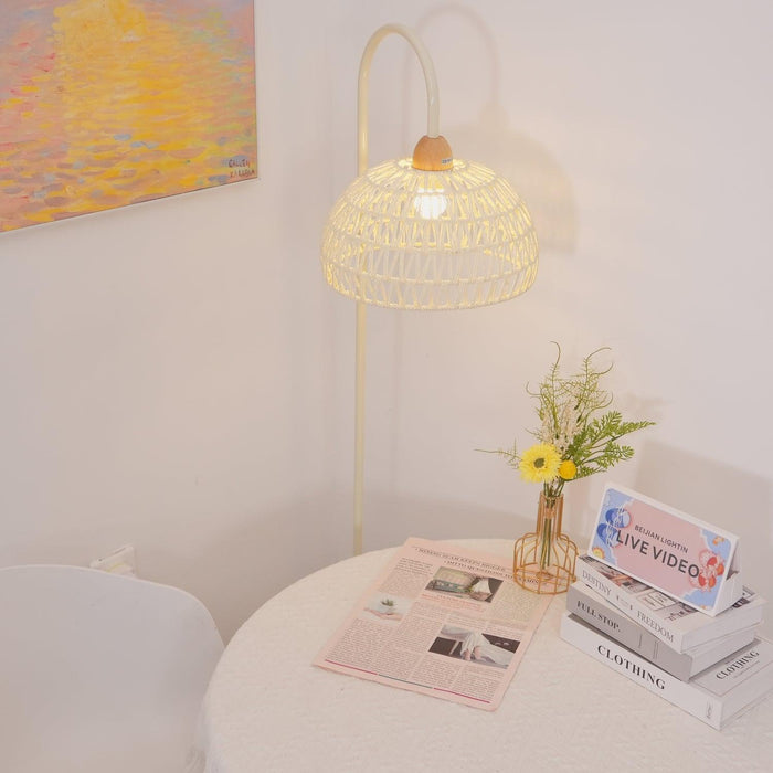 Rattan Arch Floor Lamp-DWHOME