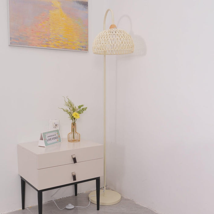 Rattan Arch Floor Lamp-DWHOME