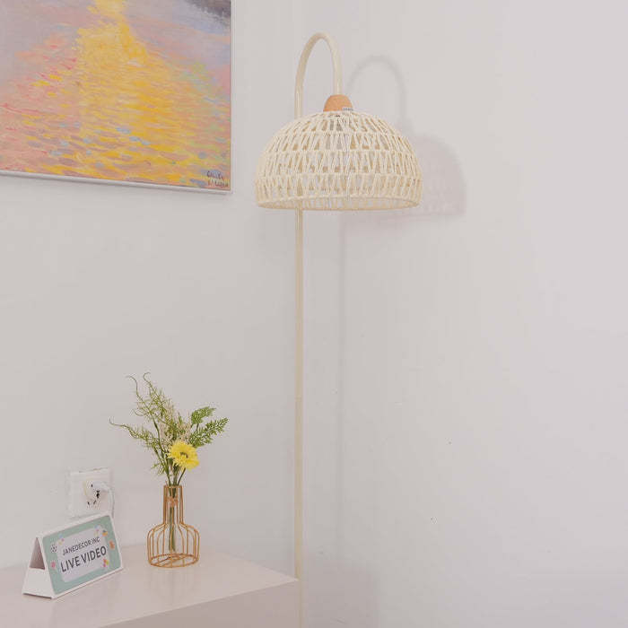 Rattan Arch Floor Lamp