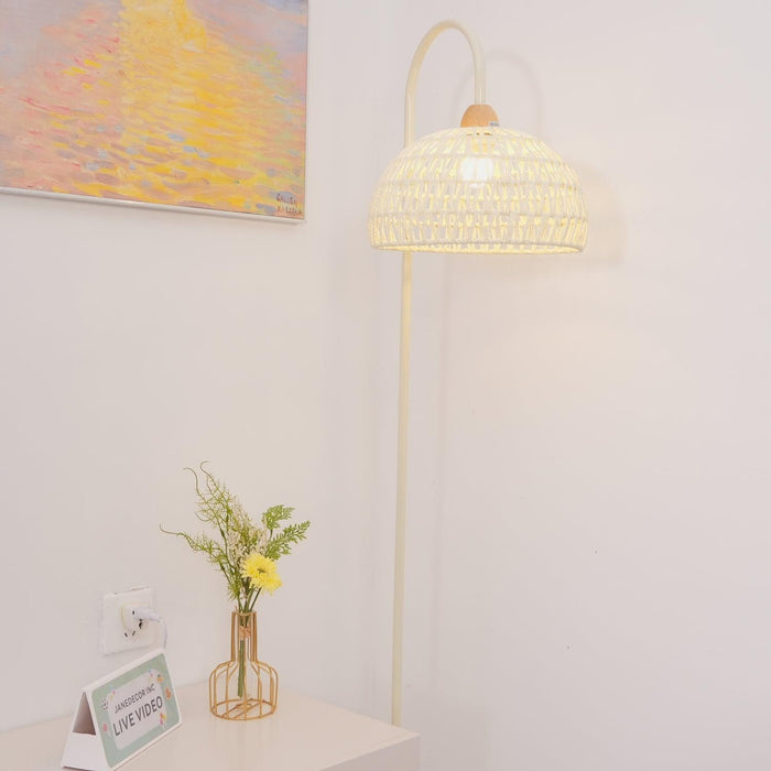 Rattan Arch Floor Lamp-DWHOME