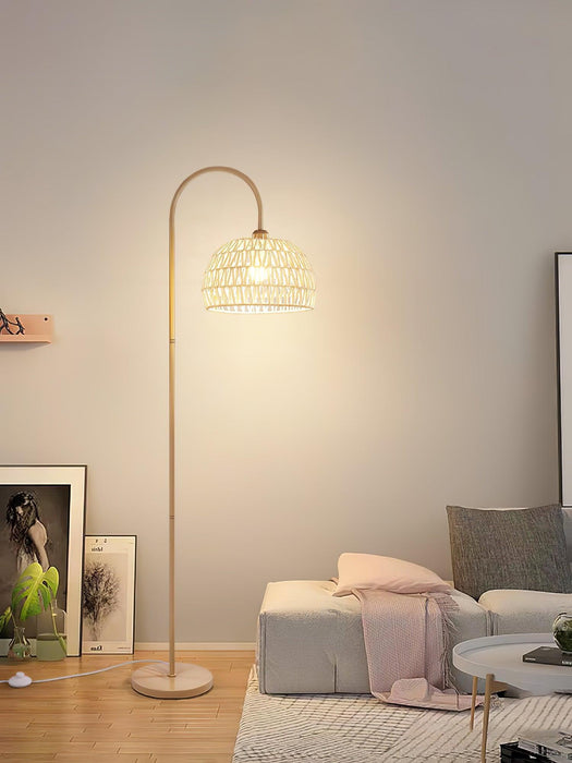Rattan Arch Floor Lamp-DWHOME